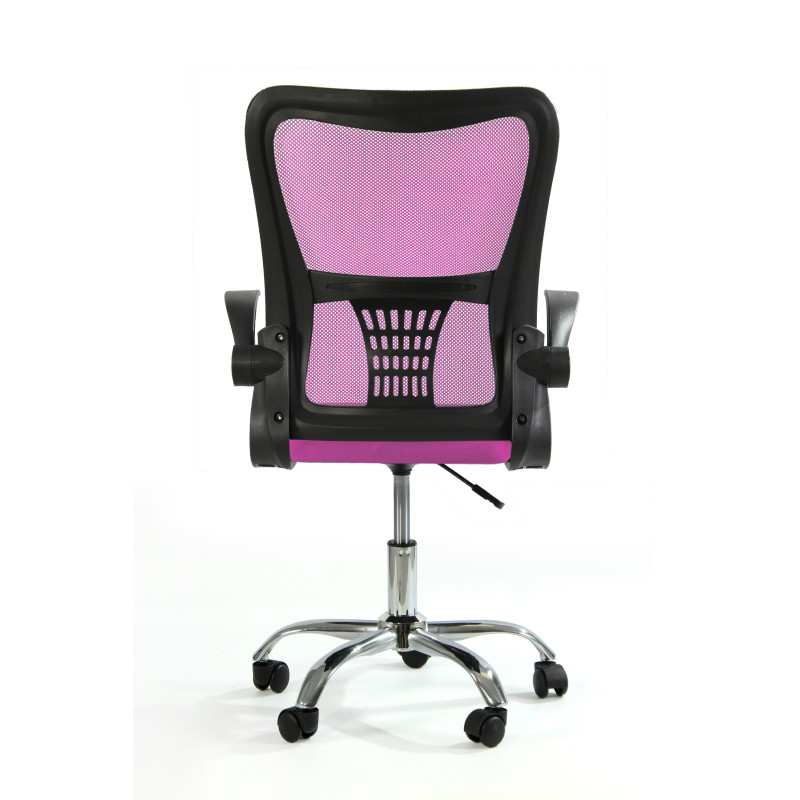 Fotel biurowy ergonomiczny, model V8, składane podłokietniki, różowy