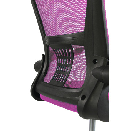 Fotel biurowy ergonomiczny, model V8, składane podłokietniki, różowy