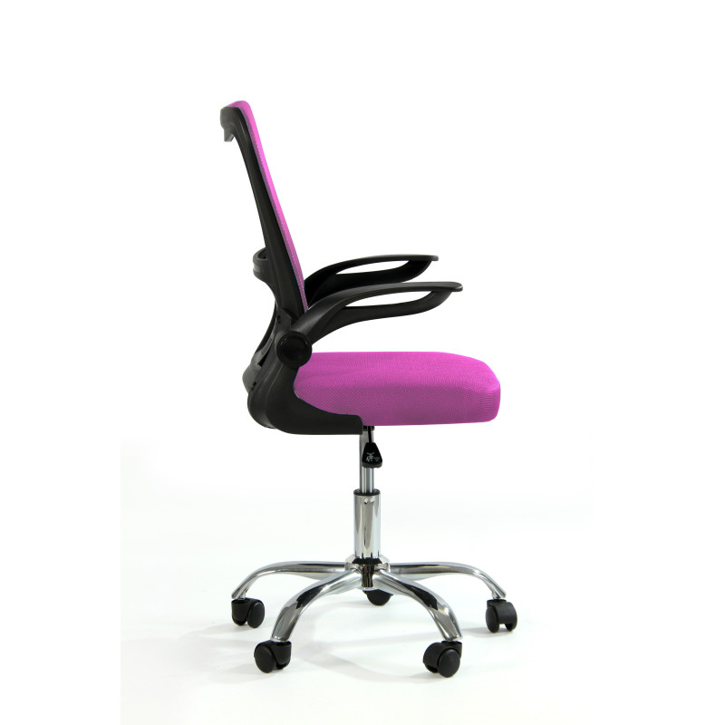 Fotel biurowy ergonomiczny, model V8, składane podłokietniki, różowy