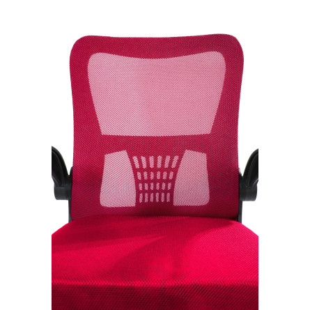 Fotel biurowy ergonomiczny, model V8, składane podłokietniki, czerwony