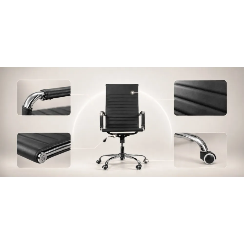 Sesto Senso ZESTAW 2szt - Fotel biurowy ergonomiczny, model DH101 czarny Sesto Senso ZESTAW 2szt - Fotel biurowy ergonomiczny, model DH101 czarny