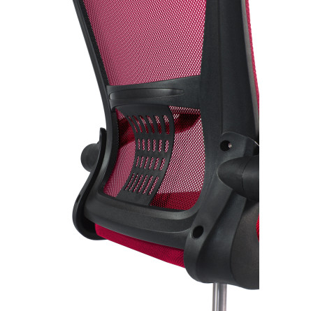 Fotel biurowy ergonomiczny, model V8, składane podłokietniki, czerwony