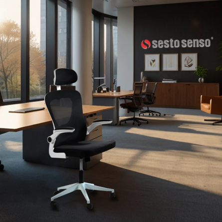 Fotel biurowy ergonomiczny, model D1, podparcie okolic lędźwiowych, składane podłokietniki, regulowany zagłówek, grafitowy Fotel biurowy ergonomiczny, model D1, podparcie okolic lędźwiowych, składane podłokietniki, regulowany zagłówek, grafitowy