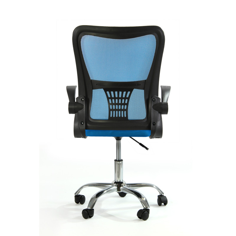 Fotel biurowy ergonomiczny, model V8, składane podłokietniki, niebieski