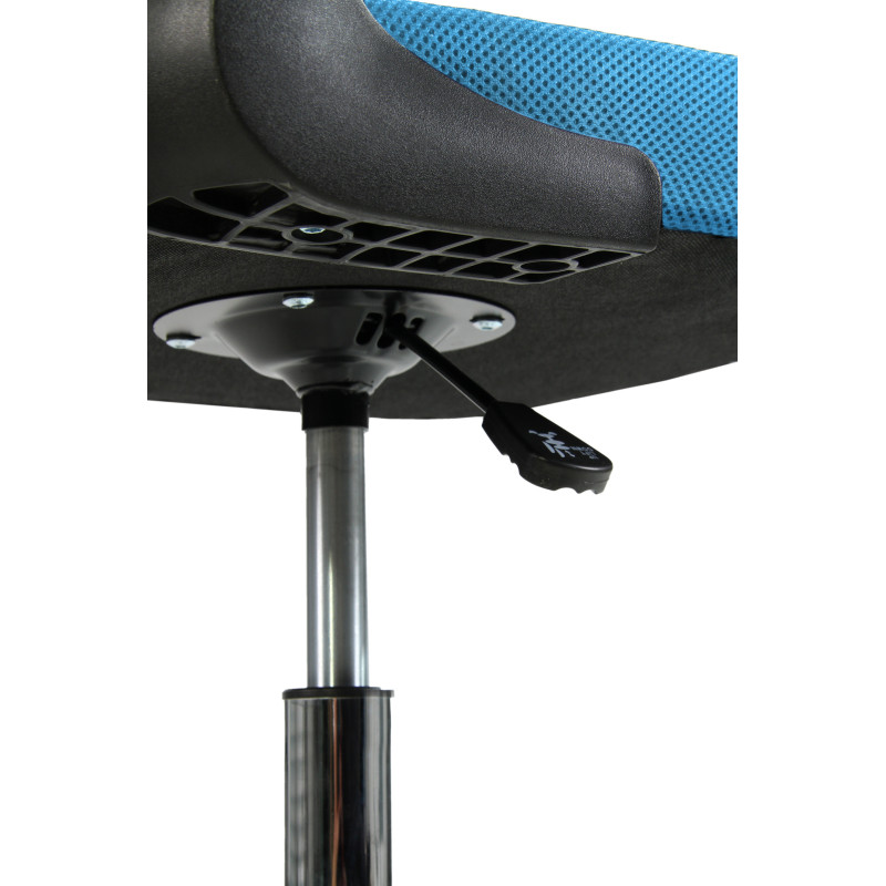 Fotel biurowy ergonomiczny, model V8, składane podłokietniki, niebieski